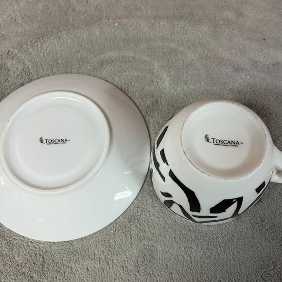 Toscana Espresso Abstract Art Artistic Cup & Saucer Set of 6 - Picture 15 of 16